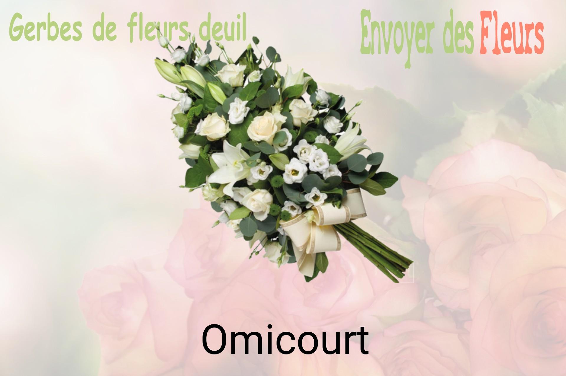 Gerbe de fleurs de deuil livrée à Omicourt